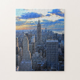 Später Nachmittag NYC Skyline als Sonnenuntergang  Puzzle