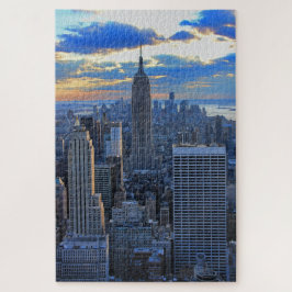 Später Nachmittag NYC Skyline als Sonnenuntergang  Puzzle