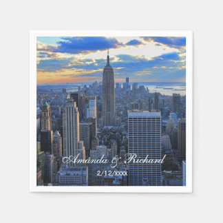 Später Nachmittag NYC Skyline als Sonnenuntergang Serviette