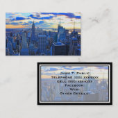 Später Nachmittag NYC Skyline als Sonnenuntergang  Visitenkarte (Vorne/Hinten)