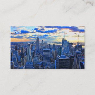 Später Nachmittag NYC Skyline als Sonnenuntergang Visitenkarte