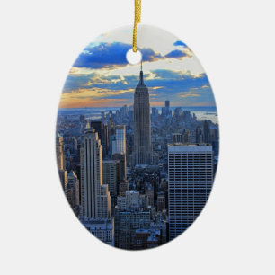 Später Nachmittag NYC-Skyline, wenn der Sonnenunte Keramik Ornament
