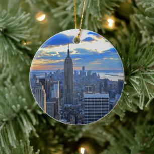 Später Nachmittag NYC-Skyline, wenn der Sonnenunte Keramik Ornament
