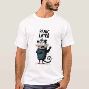 Später Panik Lustige Ängstliche Opossum Charakter  T-Shirt