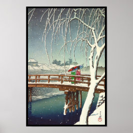 Später Schnee entlang Edo Fluss Hasui Kawase Winte Poster