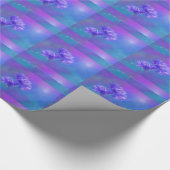 Später Sommer Blume Florenz Lila Cornflora Geschenkpapier (Ecke)