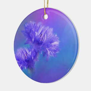 Später Sommer Blume Florenz Lila Cornflora Keramik Ornament