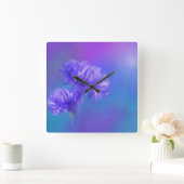 Später Sommer Blume Florenz Lila Cornflora Quadratische Wanduhr (Zuhause)