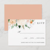 Später Sommer Orange Botanical WEDDING RSVP Karte (Vorne/Hinten)