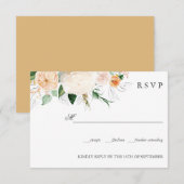 Später Sommer Orange Botanical WEDDING RSVP Karte (Vorne/Hinten)