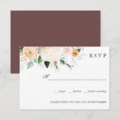 Später Sommer Orange Botanical WEDDING RSVP Karte (Vorne/Hinten)