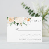 Später Sommer Orange Botanical WEDDING RSVP Karte (Stehend Vorderseite)