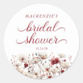 Später Sommer Wildblume Boho Brautparty Runder Aufkleber (Vorderseite)