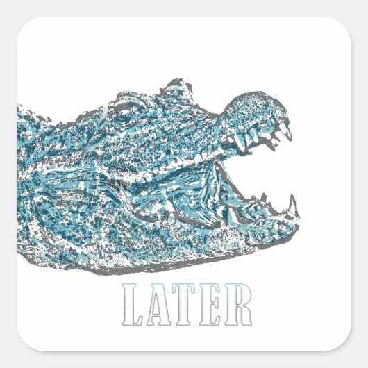 Spätere Alligator Quadratischer Aufkleber (Vorderseite)