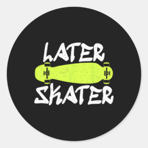 Späterer Skater Skater Skateboarder  Runder Aufkleber