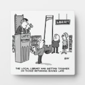 Spätes Bibliothekbuch. Schwere Strafe. Funny Fotoplatte (Vorderseite)