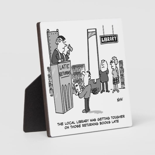 Spätes Bibliothekbuch. Schwere Strafe. Funny Fotoplatte (Vorderseite)