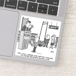 Spätes Bibliothekbuch. Strenge Strafe für verspäte Aufkleber