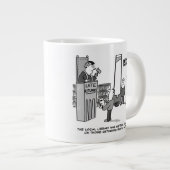 Spätes Bibliothekbuch. Strenge Strafe für verspäte Jumbo-Tasse (Vorderseite Rechts)