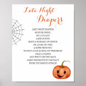 Spätes Nachttaucher Halloween Baby Shower Game Poster (Vorne)
