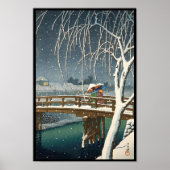 Spätes Schnee entlang Edo River hasui kawase Winte Poster (Vorne)