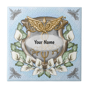 Spath-Lilien-Schild-Caduceus  Fliese