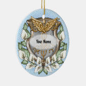 Spath-Lilien-Schild Caduceus Keramik Ornament (Rechts)