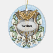 Spath-Lilien-Schild Caduceus Keramik Ornament (Links)