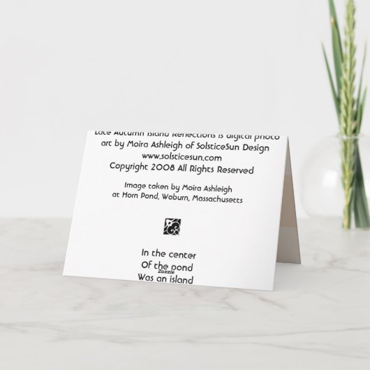 Spätherbst-Insel-Reflexionen Karte (Rückseite)