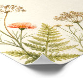Spätkosmos Botanisches Quadrat-Wandkunst-Print Poster (Ecke)