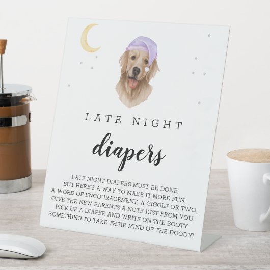 Spätnächtliche Windeln Labrador Baby Dusche Aquare Sockelschild (In Situ)