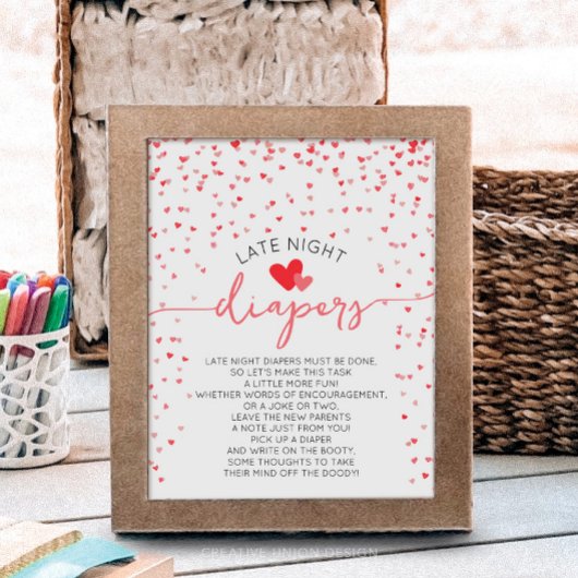 Spätnachts Windeln Baby Duschsignatur Digital Prin Poster