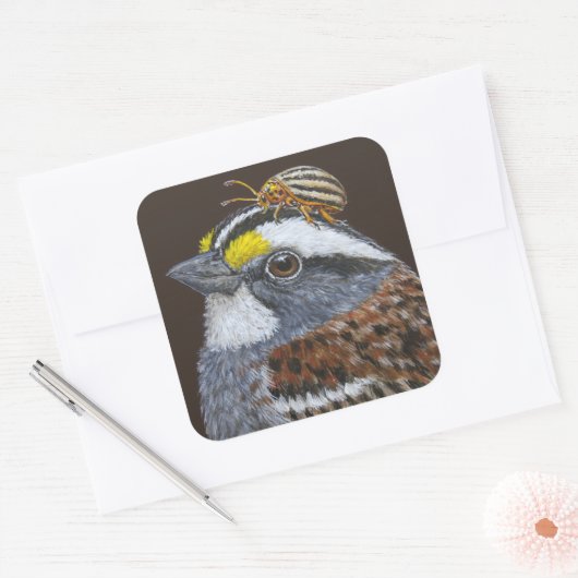 Spatschnalle Quadratischer Aufkleber (Umschlag)