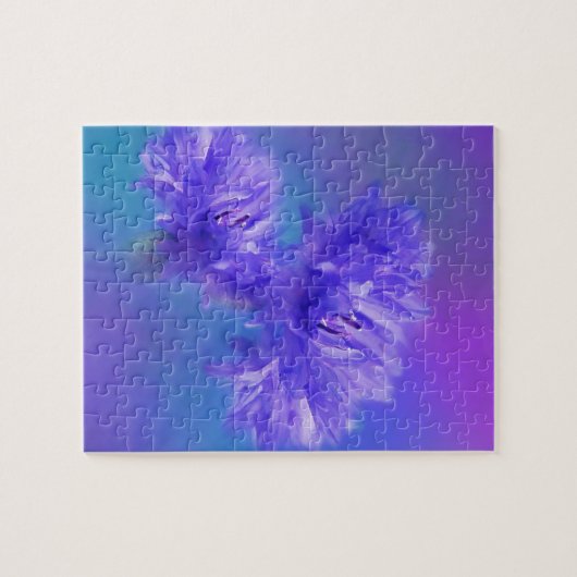 Spätsommer-Blumenflora blauer lila Cornflower Puzzle (Horizontal)