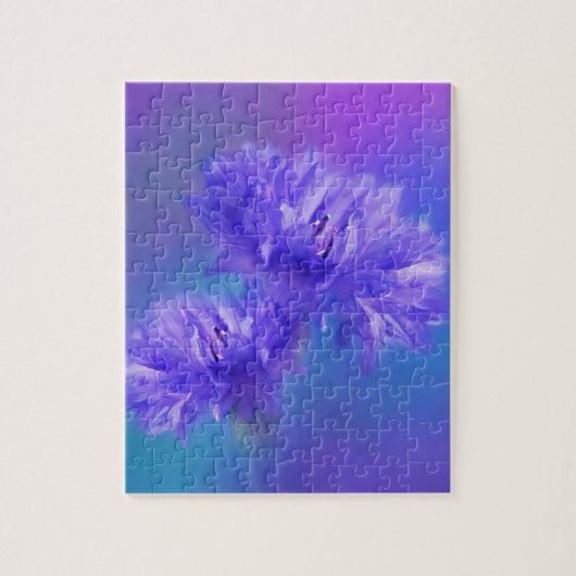 Spätsommer-Blumenflora blauer lila Cornflower Puzzle (Vertikal)