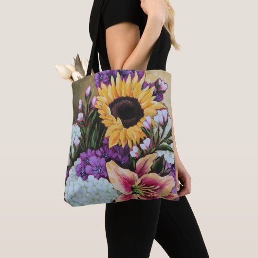 "Spätsommer-Blumenstrauß-" BlumenTaschen-Tasche Tasche (Von Nahem)