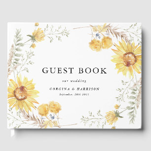 Spätsommer-Sonnenblumen-Hochzeit Gästebuch