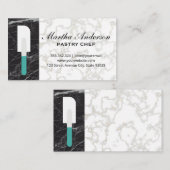 Spatula | Goldweißer Marmor | Schwarzer Marmor Visitenkarte (Vorne/Hinten)