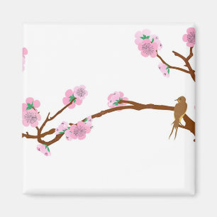 Spatz auf Baum - Magnet