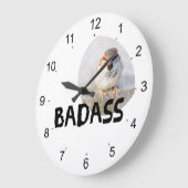 Spatz - Badass Große Wanduhr (Winkel)