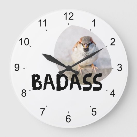 Spatz - Badass Große Wanduhr (Vorderseite)