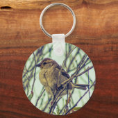 Spatz im Baum Schlüsselanhänger (Vorderseite)
