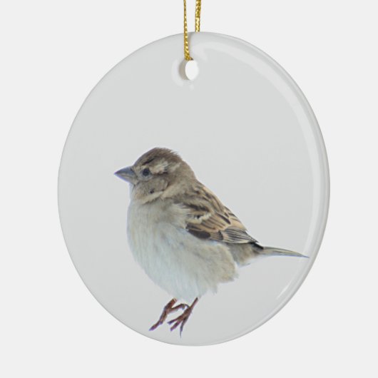 Spatz Keramik Ornament (Links)