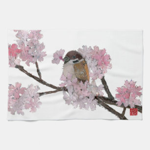 Spatz, Kirschblüten Handtuch