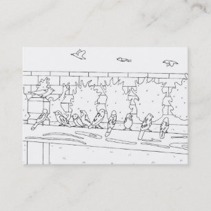 Spatzen, die auf Schienen-Farbton-Visitenkarten Visitenkarte