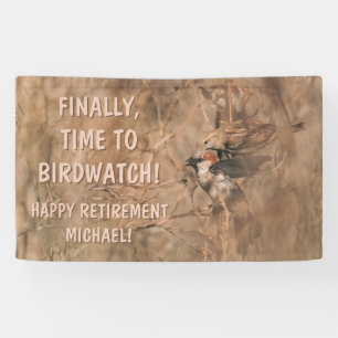 Spatzen Foto Lustiger Vogelbeobachter Glücklicher Banner