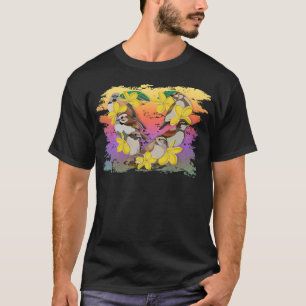Spatzen in einem Herzen T-Shirt