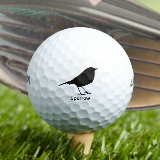 Spatzen-Silhouette - Schwarzes Tier Golfball