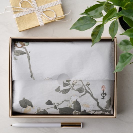 SPATZEN-UND KIRSCHblüte Seidenpapier (Geschenk)