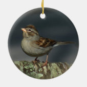 Spatzen-Verzierung Keramik Ornament (Hinten)